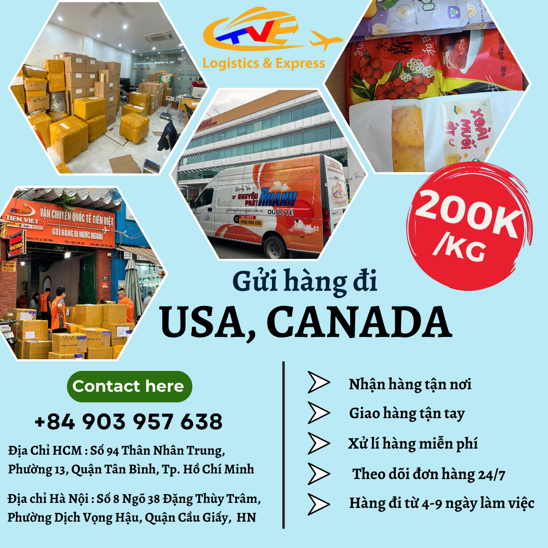 Gửi hàng đi USA, Canada - Tiến Việt Express